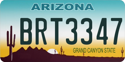 AZ license plate BRT3347