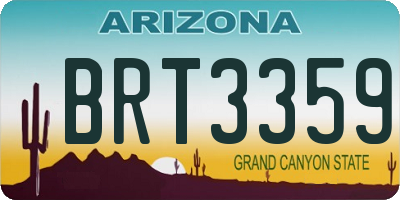 AZ license plate BRT3359