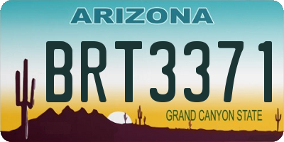 AZ license plate BRT3371