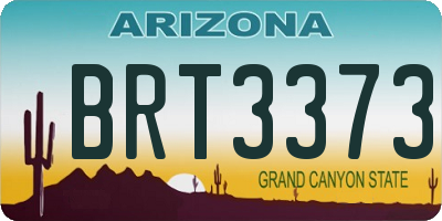 AZ license plate BRT3373