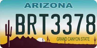 AZ license plate BRT3378