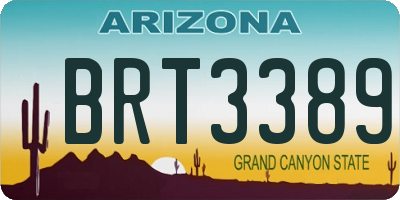 AZ license plate BRT3389