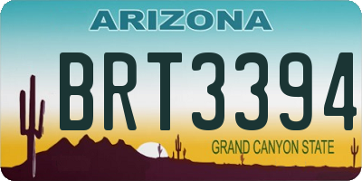 AZ license plate BRT3394