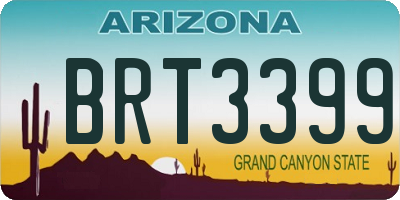 AZ license plate BRT3399