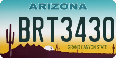 AZ license plate BRT3430