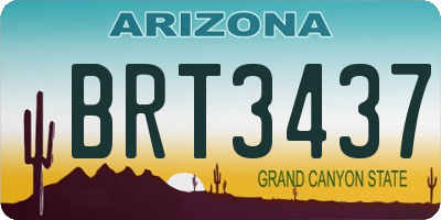 AZ license plate BRT3437