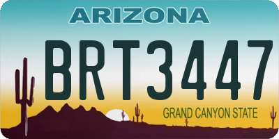 AZ license plate BRT3447