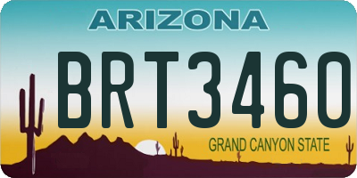 AZ license plate BRT3460