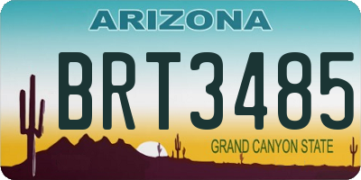 AZ license plate BRT3485