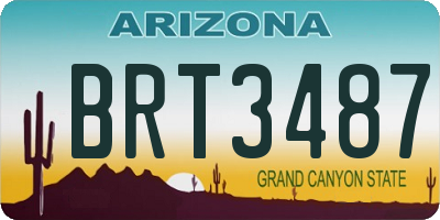 AZ license plate BRT3487