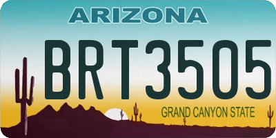 AZ license plate BRT3505