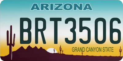 AZ license plate BRT3506