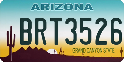 AZ license plate BRT3526