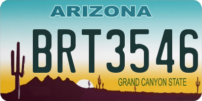 AZ license plate BRT3546