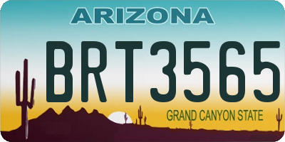 AZ license plate BRT3565