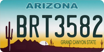 AZ license plate BRT3582