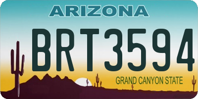 AZ license plate BRT3594