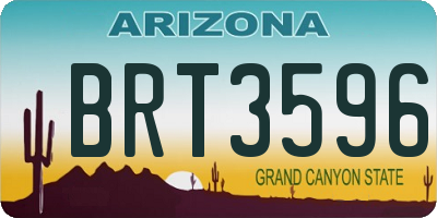 AZ license plate BRT3596