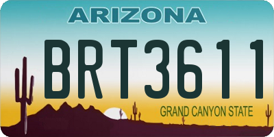 AZ license plate BRT3611