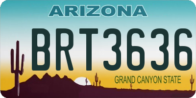 AZ license plate BRT3636