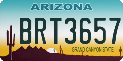 AZ license plate BRT3657