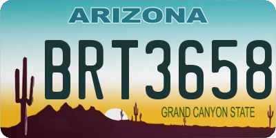 AZ license plate BRT3658