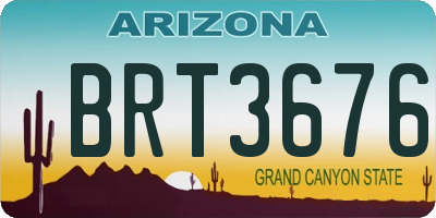 AZ license plate BRT3676