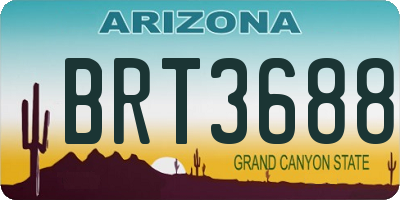 AZ license plate BRT3688