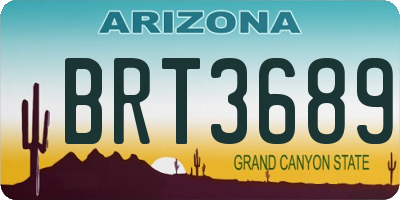 AZ license plate BRT3689