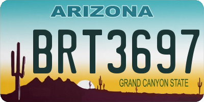 AZ license plate BRT3697