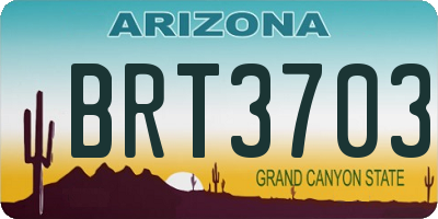 AZ license plate BRT3703