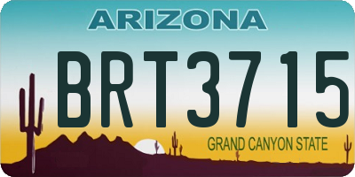 AZ license plate BRT3715