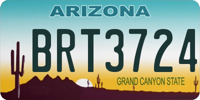 AZ license plate BRT3724
