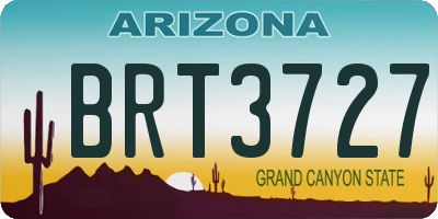 AZ license plate BRT3727