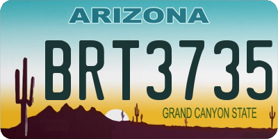 AZ license plate BRT3735