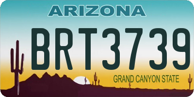 AZ license plate BRT3739
