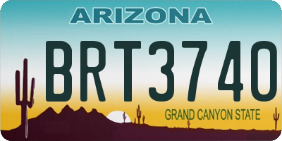 AZ license plate BRT3740