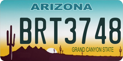 AZ license plate BRT3748