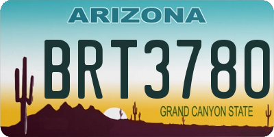 AZ license plate BRT3780