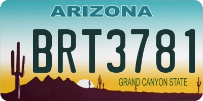 AZ license plate BRT3781
