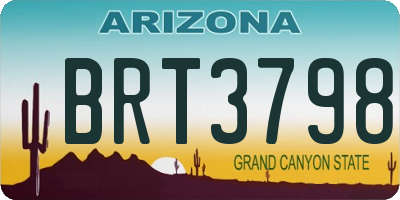 AZ license plate BRT3798