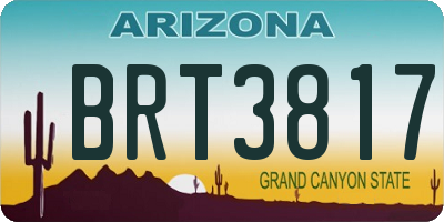 AZ license plate BRT3817