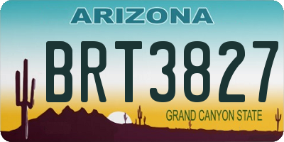 AZ license plate BRT3827
