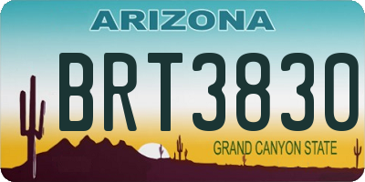 AZ license plate BRT3830