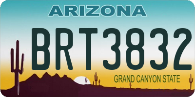 AZ license plate BRT3832