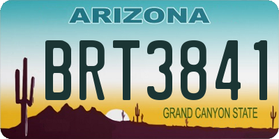 AZ license plate BRT3841