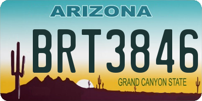 AZ license plate BRT3846