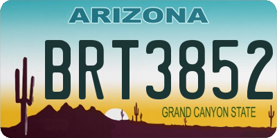 AZ license plate BRT3852