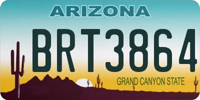 AZ license plate BRT3864