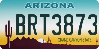 AZ license plate BRT3873